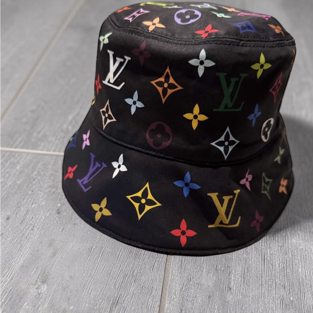 Louis Vuitton Black Multicolor Monogram Bucket Hat